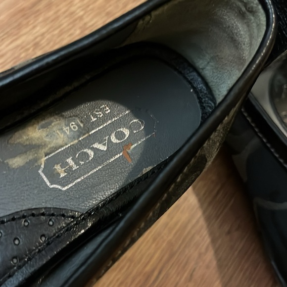 Coach Women's Black Signature Logo Mary Jane Shoes Leather and Canvas Joy Size 5 - Picture 10 of 15